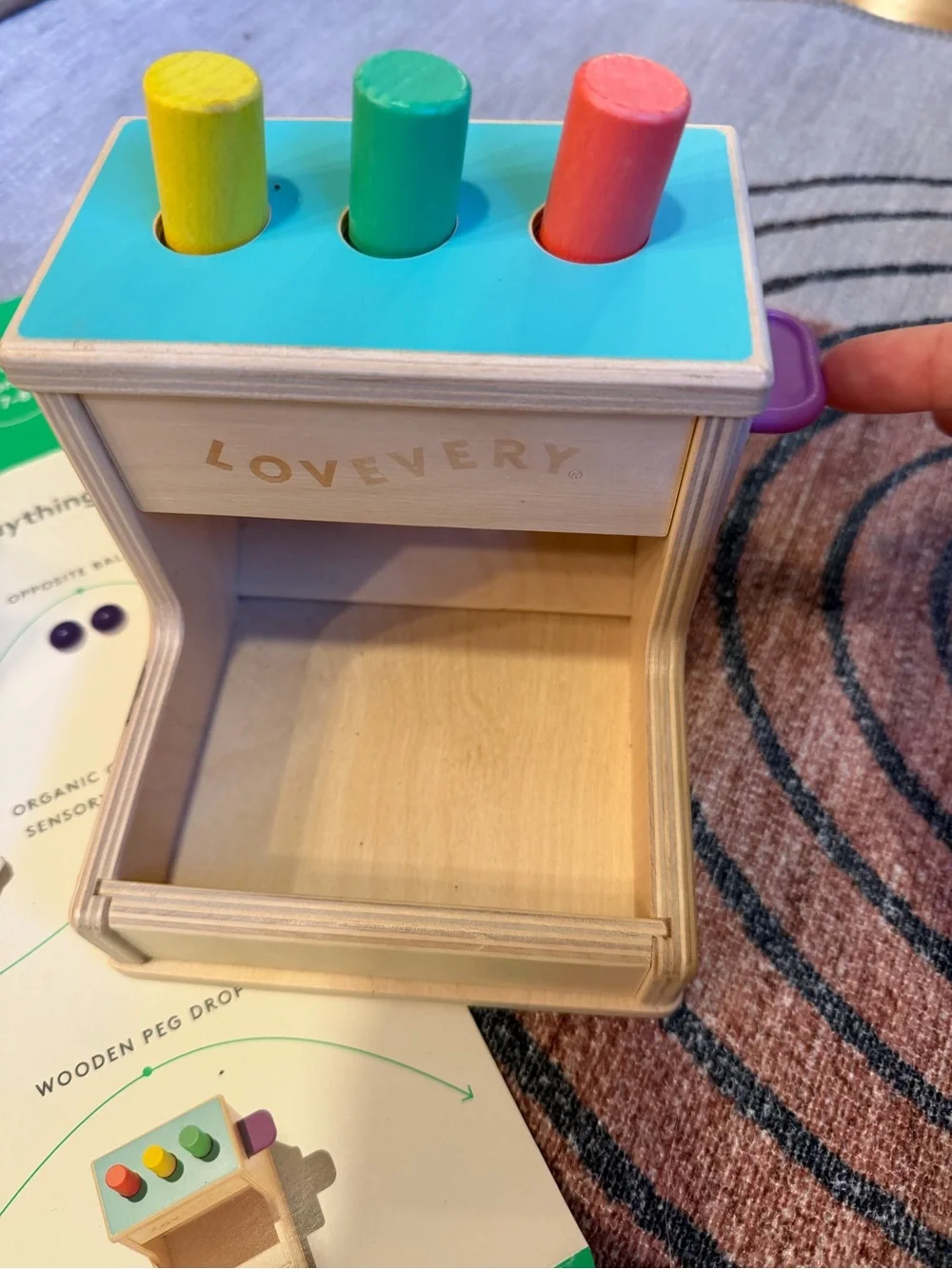 Multicolor Wooden Shape Sorter and Peg Toy Set